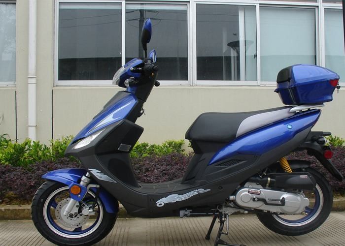 Blauer Roller des Aluminiumrahmen-erwachsener Bewegungsroller-12V 7A des Motor50cc mit Scheinwerfer