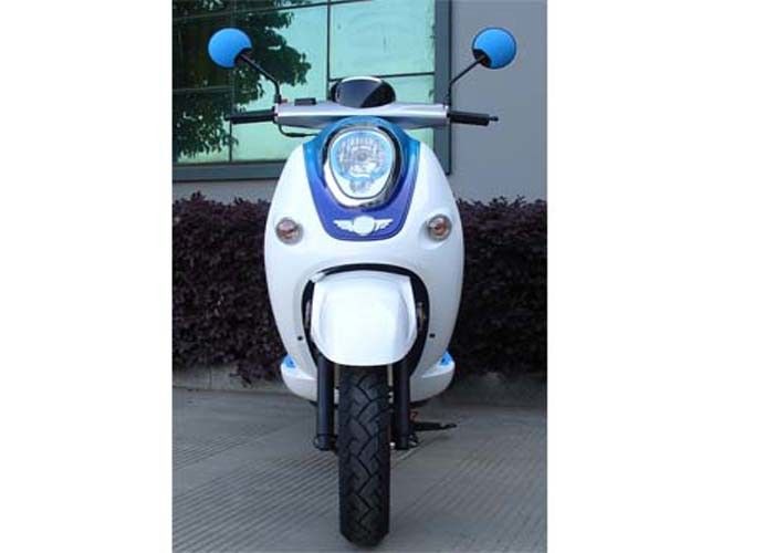 Weißer/blauer Miniroller des fahrrad-50cc mit zwei Rückspiegeln/Rückseiten-Kasten