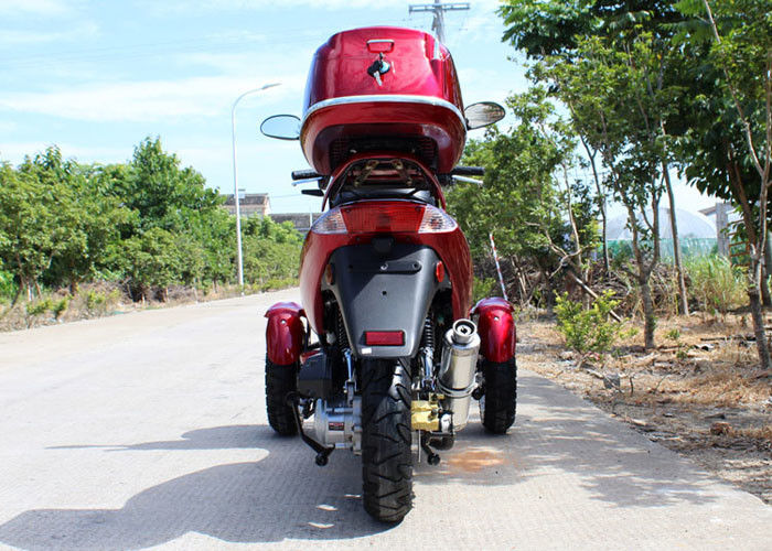 Bringen Sie abgekühlten erwachsenes Tri Motorrad-einzylindrigen Anschlag 4 des Rad-50cc mit hinterem Kasten zur Sprache