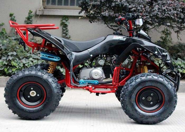 Einzylindrige Viererkabel-Fahrrad-vierrädrige Droschken 125cc Atv 4 x 4 mit Hinterradgepäckträger/hellen Scheinwerfern