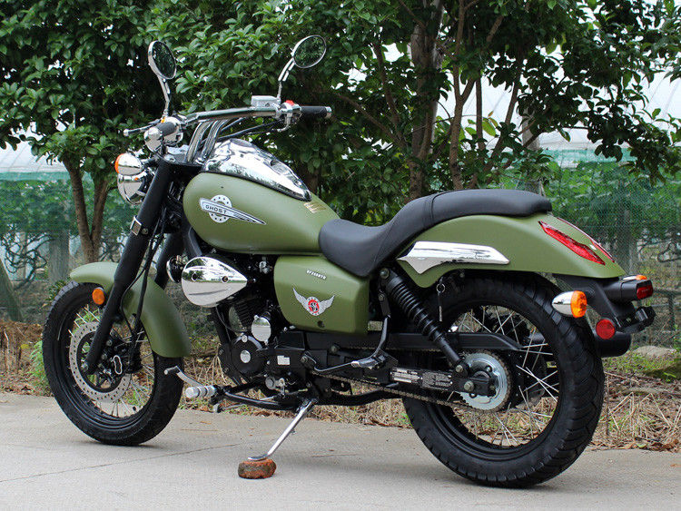 Armee grüner niedriger Ölverbrauch Kilometers des Bobber-250cc Zerhacker-90/H mit Schaltgetriebe 5