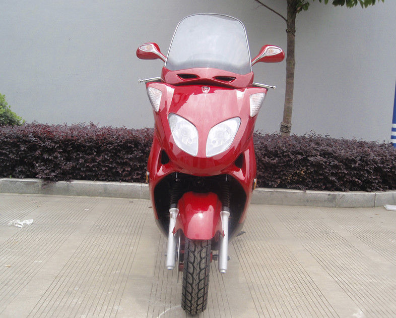 Zwei Scheinwerfer-blauer erwachsener Gas-Roller, Roller des Motor150cc mit dem 2 Sitzechtleder