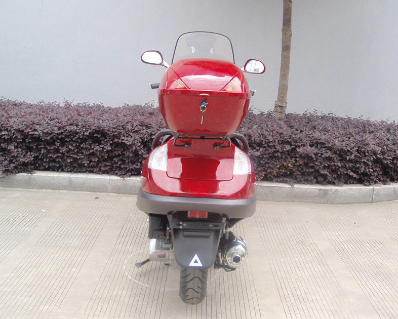 Zwei Scheinwerfer-blauer erwachsener Gas-Roller, Roller des Motor150cc mit dem 2 Sitzechtleder