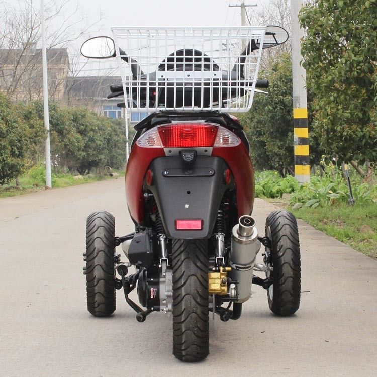 Bringen Sie abgekühlten erwachsenes Tri Motorrad-einzylindrigen Anschlag 4 des Rad-50cc mit hinterem Kasten zur Sprache