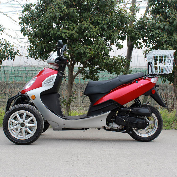 Bringen Sie abgekühlten erwachsenes Tri Motorrad-einzylindrigen Anschlag 4 des Rad-50cc mit hinterem Kasten zur Sprache