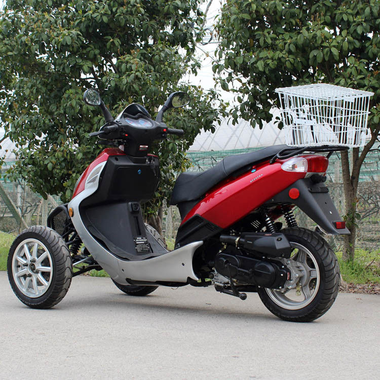 Bringen Sie abgekühlten erwachsenes Tri Motorrad-einzylindrigen Anschlag 4 des Rad-50cc mit hinterem Kasten zur Sprache
