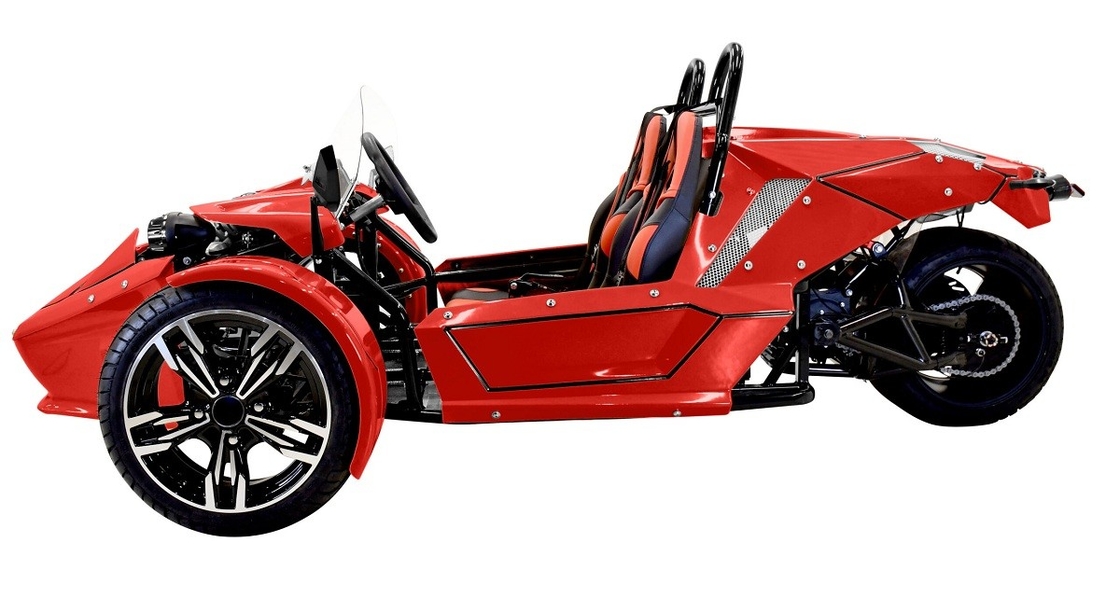 Dreiradmotorrad E-Spider 72V Trike leistungsstarker 3000w Mitteldrehmotor mit Lithiumbatterie