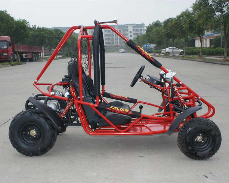 110cc Luft abgekühlte CDI Electirc der Anfangsbatterie Einzelsitz-Gokart-Behälter-Bremse12v 6.5AH