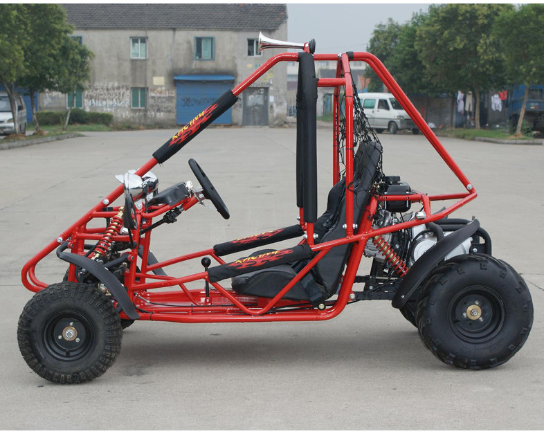 110cc Luft abgekühlte CDI Electirc der Anfangsbatterie Einzelsitz-Gokart-Behälter-Bremse12v 6.5AH